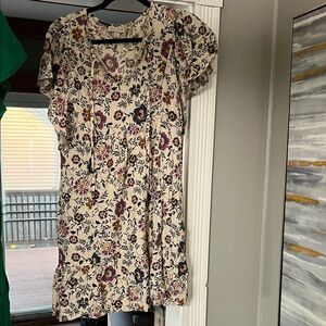 Knox Rose Floral Mini Dress - Cream and Purple